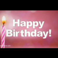 Happy Birthday Song Pink Animated Text Candle